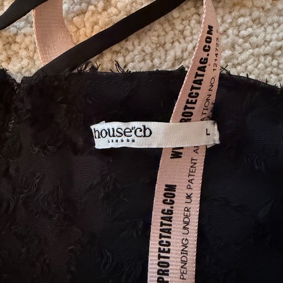 House of CB - Seren Blush Sheer Lace-up Back Gown
